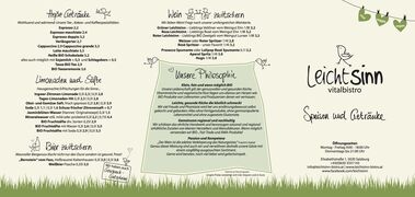 A menu of Leichtsinn