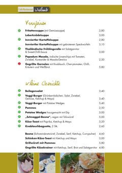 A menu of Urlaub