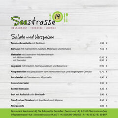 A menu of Seestrasse 14