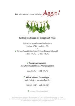 A menu of Traditionsgasthof Weißbacher