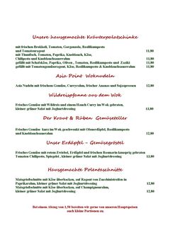 A menu of Kraut & Rüben