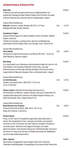 A menu of Radieschen