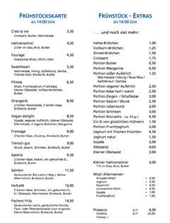A menu of Hofcafé bei Mutter Fourage