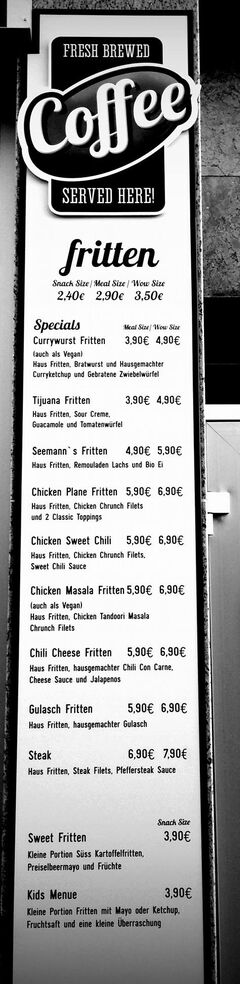 A menu of Frittenbox