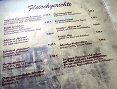 A menu of Zum Pinsel
