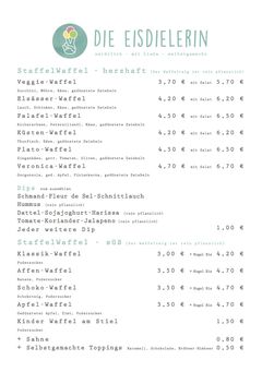 A menu of Die Eisdielerin