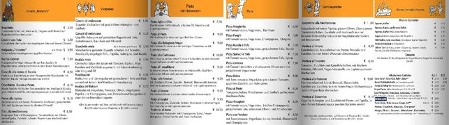 A menu of l’incontro