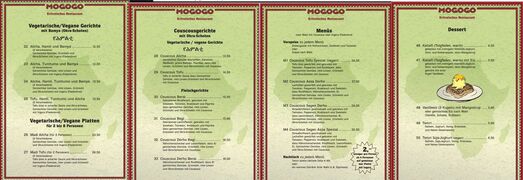 A menu of Mogogo