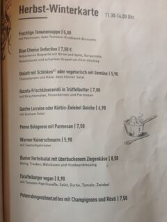 A menu of MuseumsCafé