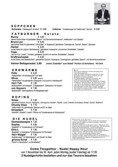 A menu of Café Kraftraum