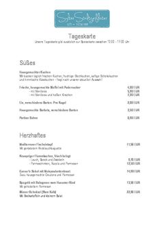 A menu of Sylter Stadtgeflüster