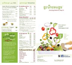 A menu of Grünzeugs