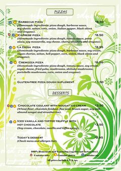 A menu of Natura Gourmet