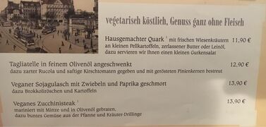 A menu of Dresden 1900