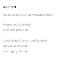 A menu of Schweizer Milchhäuschen
