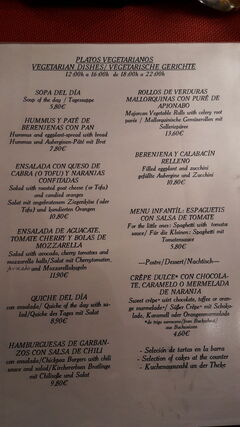 A menu of Café Scholl