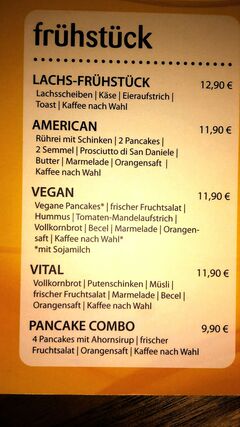 A menu of 21 Cafe & mehr