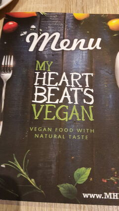 A menu of My Heart Beats Vegan