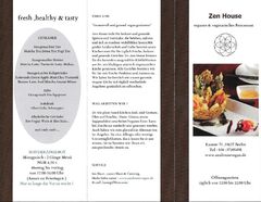 A menu of Zen House