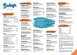 A menu of Bodega