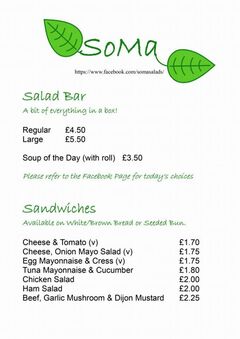 A menu of Soma