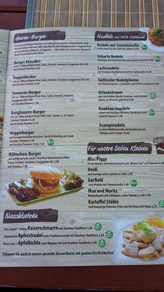 A menu of Gasthaus zum Hasen