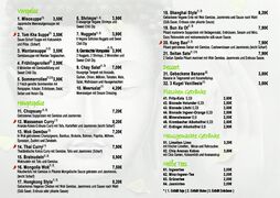 A menu of Asia vegan chay