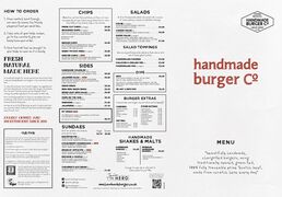 A menu of handmade burger Co.