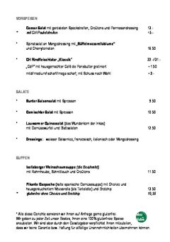 A menu of Sporrer