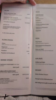 A menu of Astarix