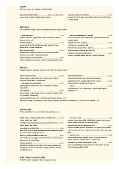A menu of Le Pain Quotidien
