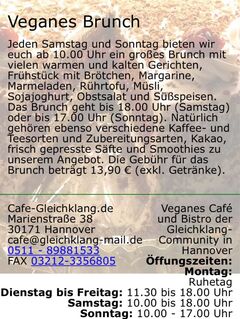 A menu of Café Gleichklang