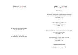 A menu of San Martino