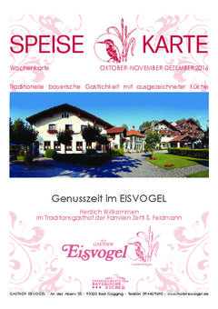 A menu of Eisvogel