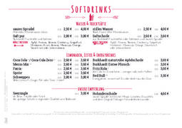 A menu of Zentral Bar