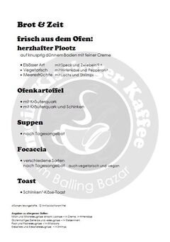 A menu of Mein Kissinger Kaffee