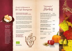 A menu of Bio Café Baumgarten