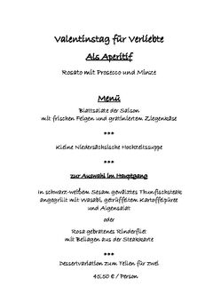 A menu of Zur Kloster-Mühle