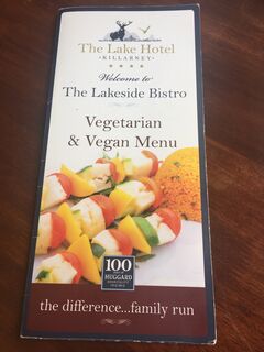 A menu of The Lake Hotel