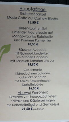 A menu of Die Weinstube