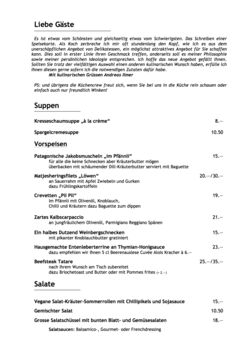 A menu of Löwen