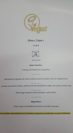 A menu of Un Parfum d'Oxalis