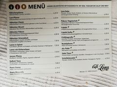 A menu of Café Lom