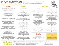 A menu of Cleveland Vegan