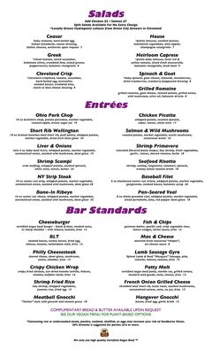 A menu of Clifton Martini & Wine Bar