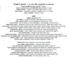 A menu of Lopez