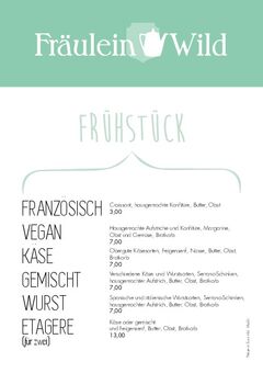 A menu of Fräulein Wild