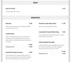 A menu of Good Karma Café