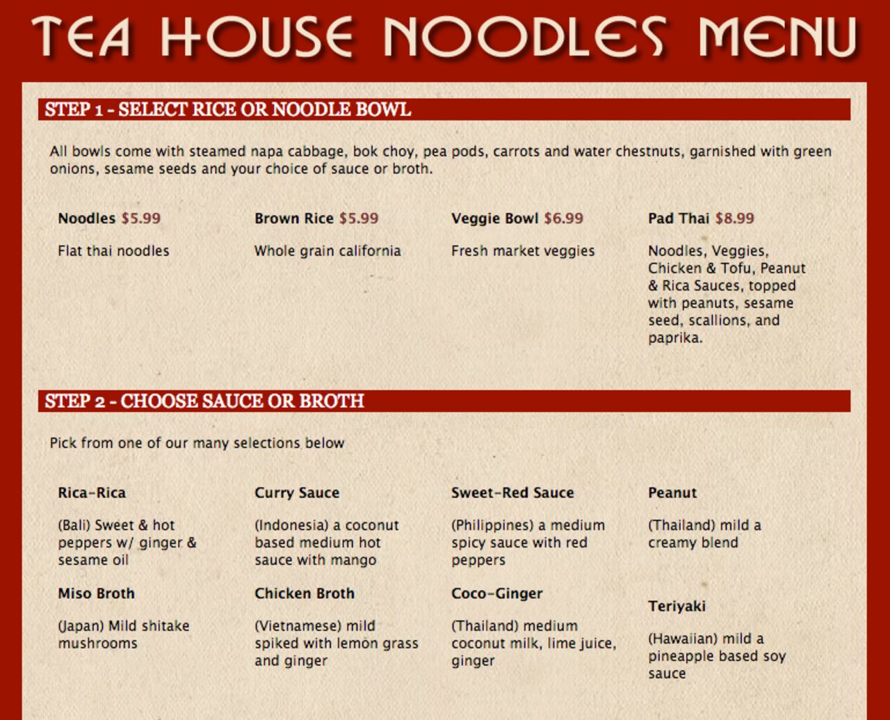 A photo of Tea House Noodles