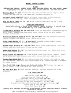 A menu of pHuel Café
